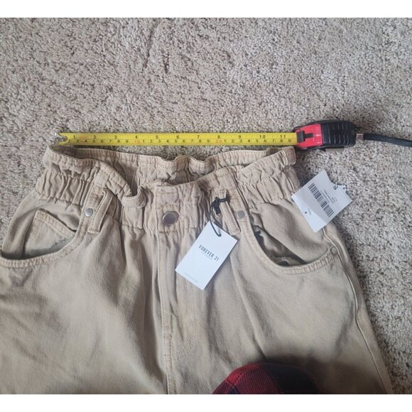 NWT Forever 21 Women's Taupe Denim High Rise Tapered Pants Elastic Waist - Picture 4 of 10